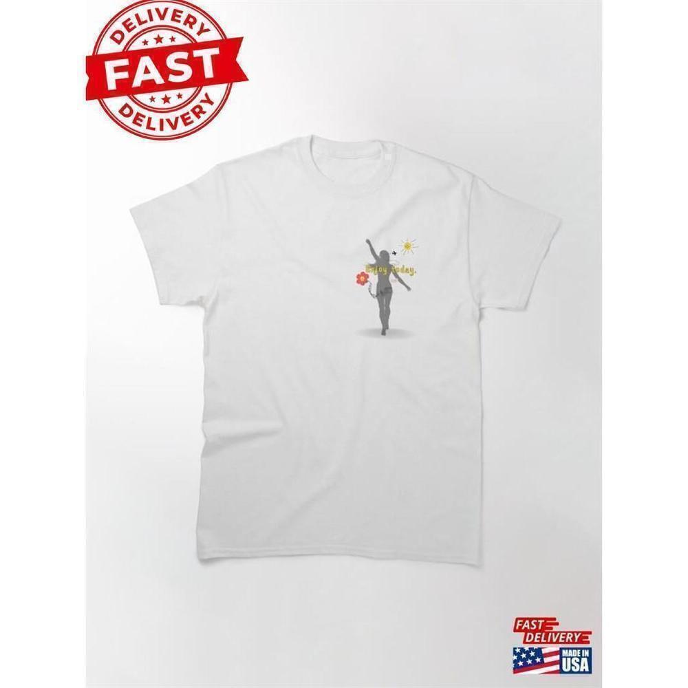 Enjoy Simple Word Positive Vibes Minimal Graphic T-Shirt